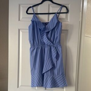 Express Striped Ruffle Mini Dress